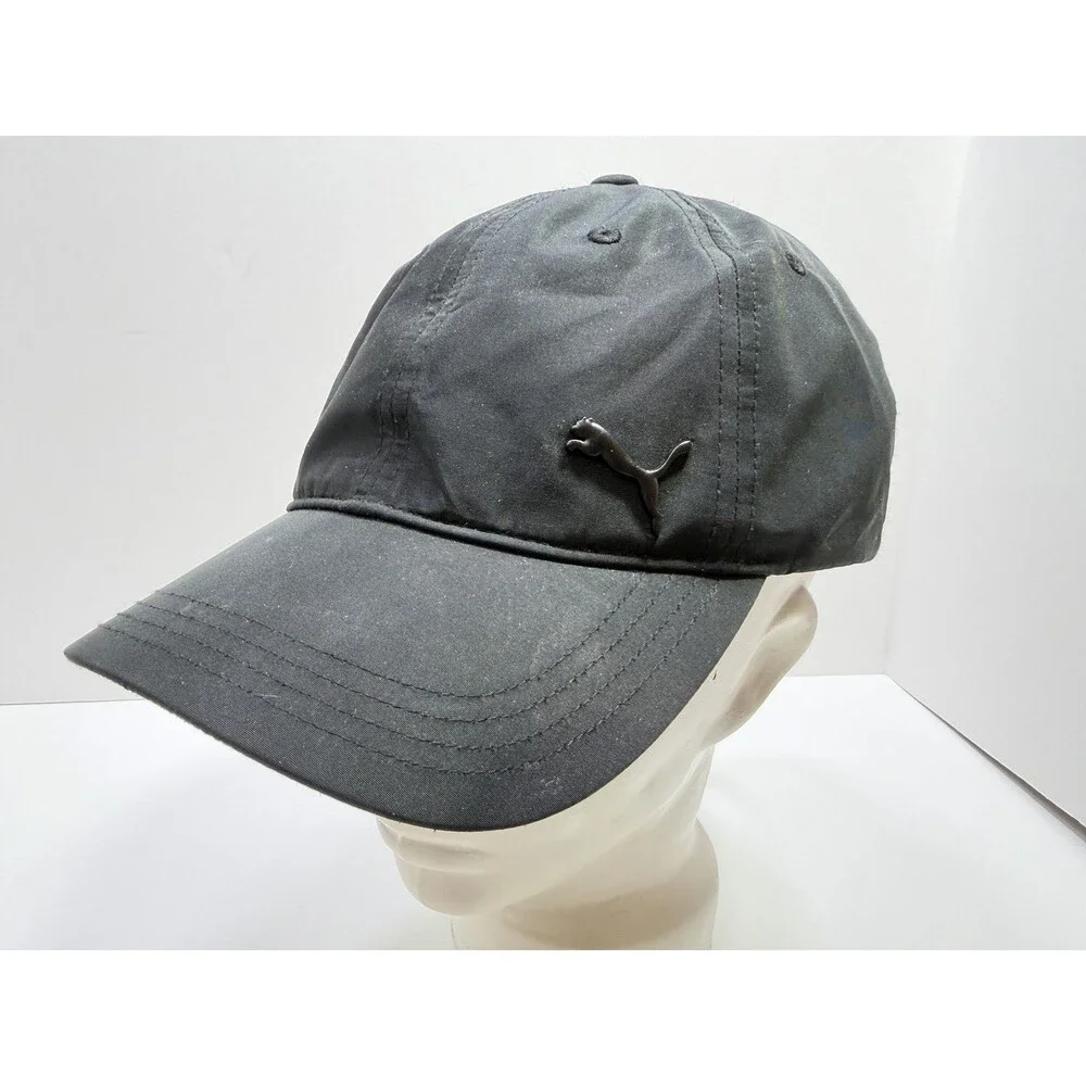 PUMA Men's Black Adjustable Baseball Cap Hat with Embroidered Logo